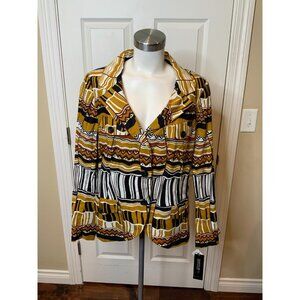 Lafayette 148 New York Animal Safari Print Button-Up Jacket Blazer, Size 12, NWT